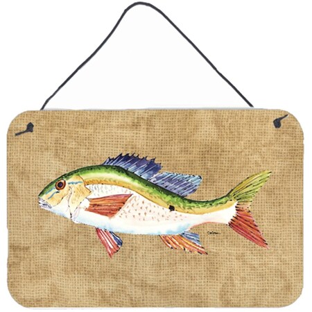 Carolines Treasures 8 x 12 in. Rainbow Trout Aluminium Metal Wall or Door Hanging Print 8816DS812